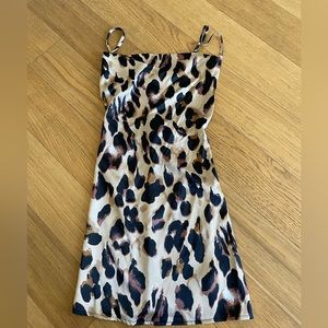 Cheetah Satin Slip Dress PRETTYLITTLETHING